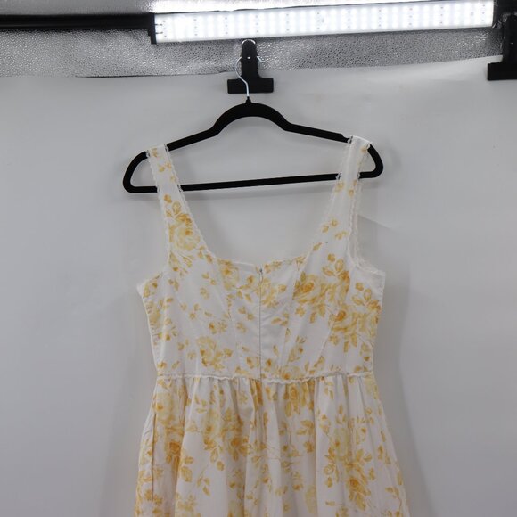 Wayf Size Medium Yellow Floral Maxi Dress - Picture 6 of 7